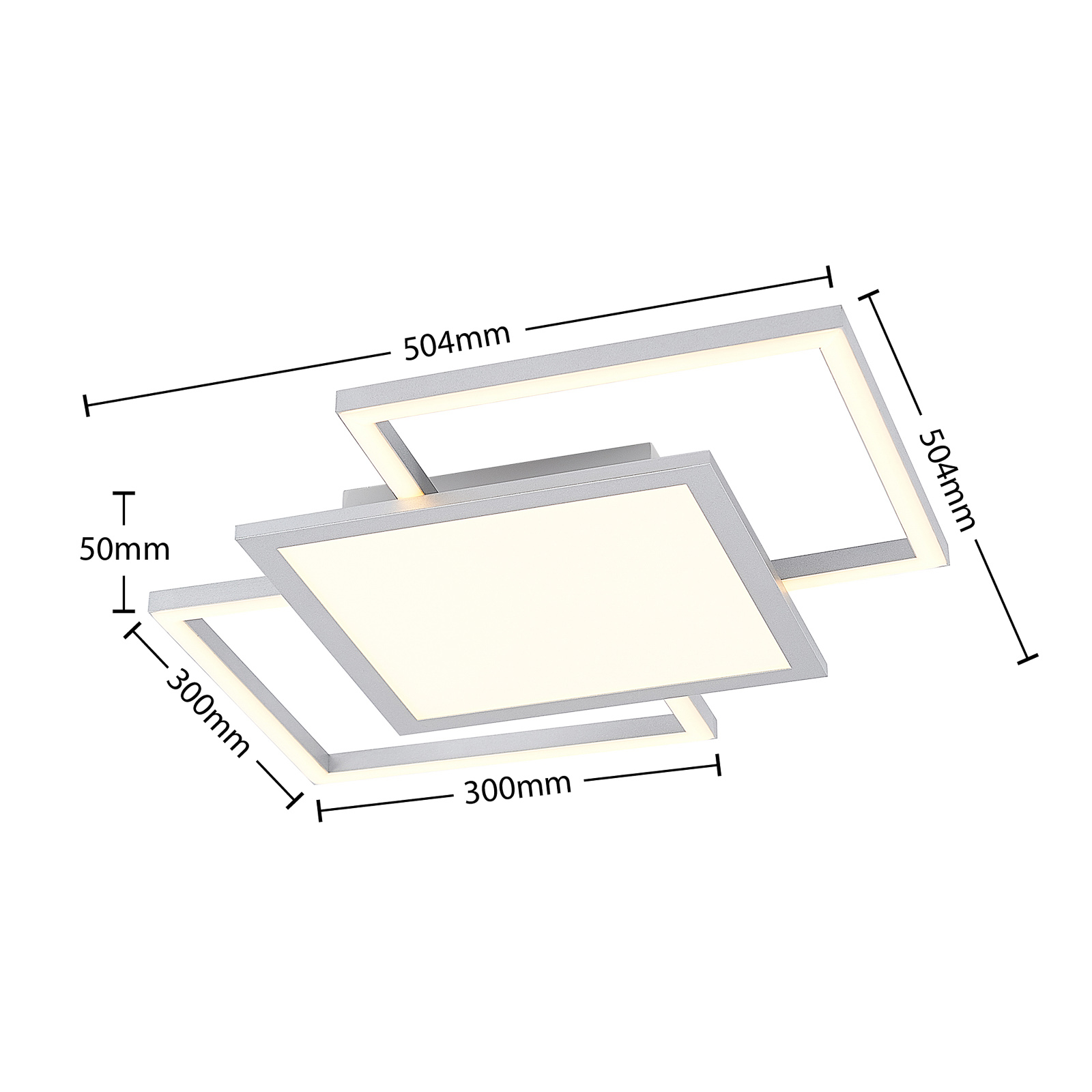 Lucande Ciaran -LED-kattovalaisin, Neliömäinen - Image 5