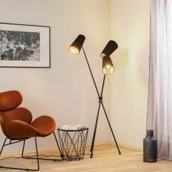 Lucande Coleris-lattiavalo 3-lamppuinen, Tekstiili