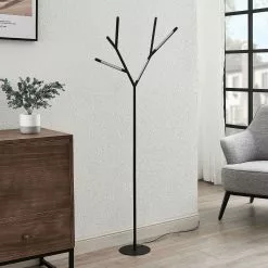 Lucande Cuerno -LED-lattiavalaisin Musta-valkoinen