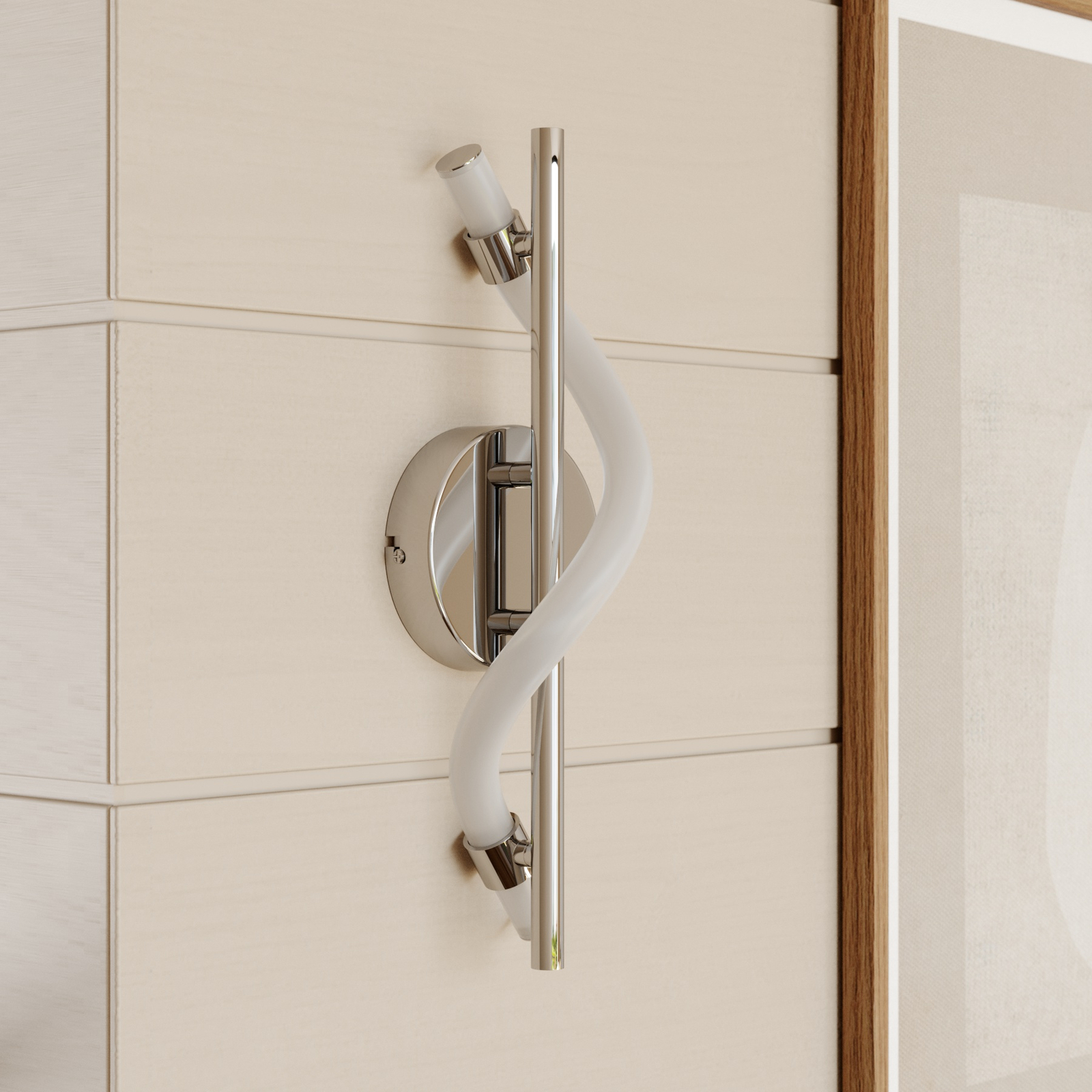 Lucande Curla -LED-seinävalaisin Kromia - Image 2