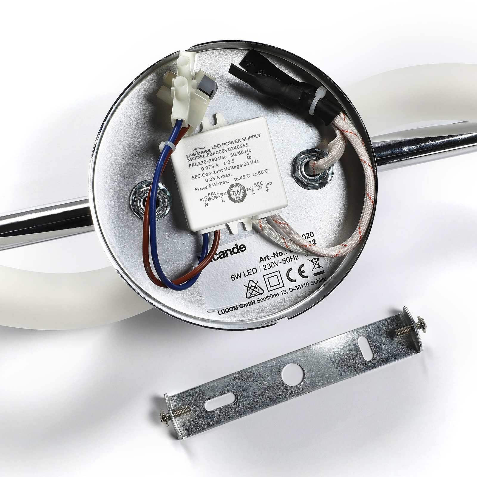 Lucande Curla -LED-seinävalaisin Kromia - Image 7