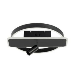 Lucande Damivan -LED-kattovalaisin, Pyöreä, Musta