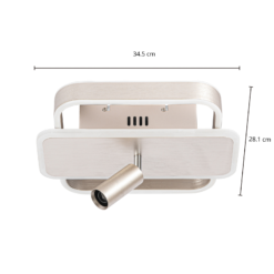 Lucande Damivan -LED-kattovalo, Kulmikas, Nikkeli