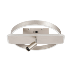 Lucande Damivan -LED-kattovalo, Pyöreä, Nikkeli