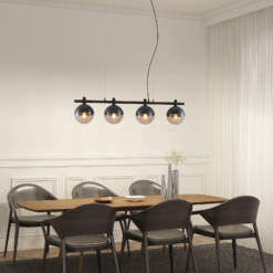 Lucande Dustian -riippuvalaisin, 4-lamppuinen