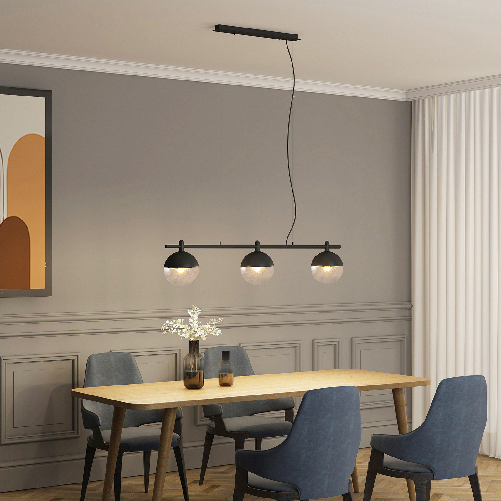 Lucande Dustian -riippuvalo, 3-lamp., 124 Cm - Image 2