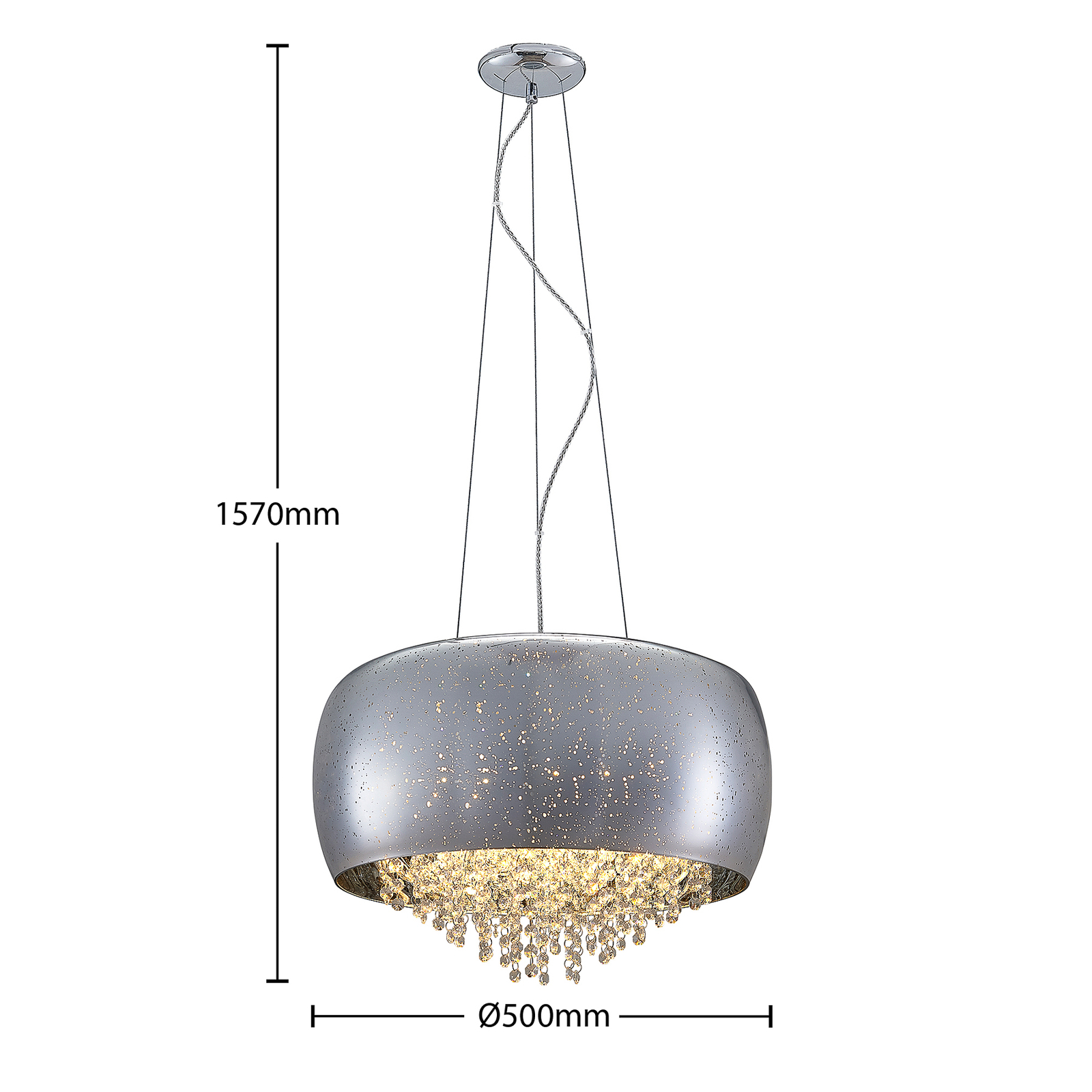 Lucande Elinara -kristalliriippuvalaisin, Kromi - Image 6