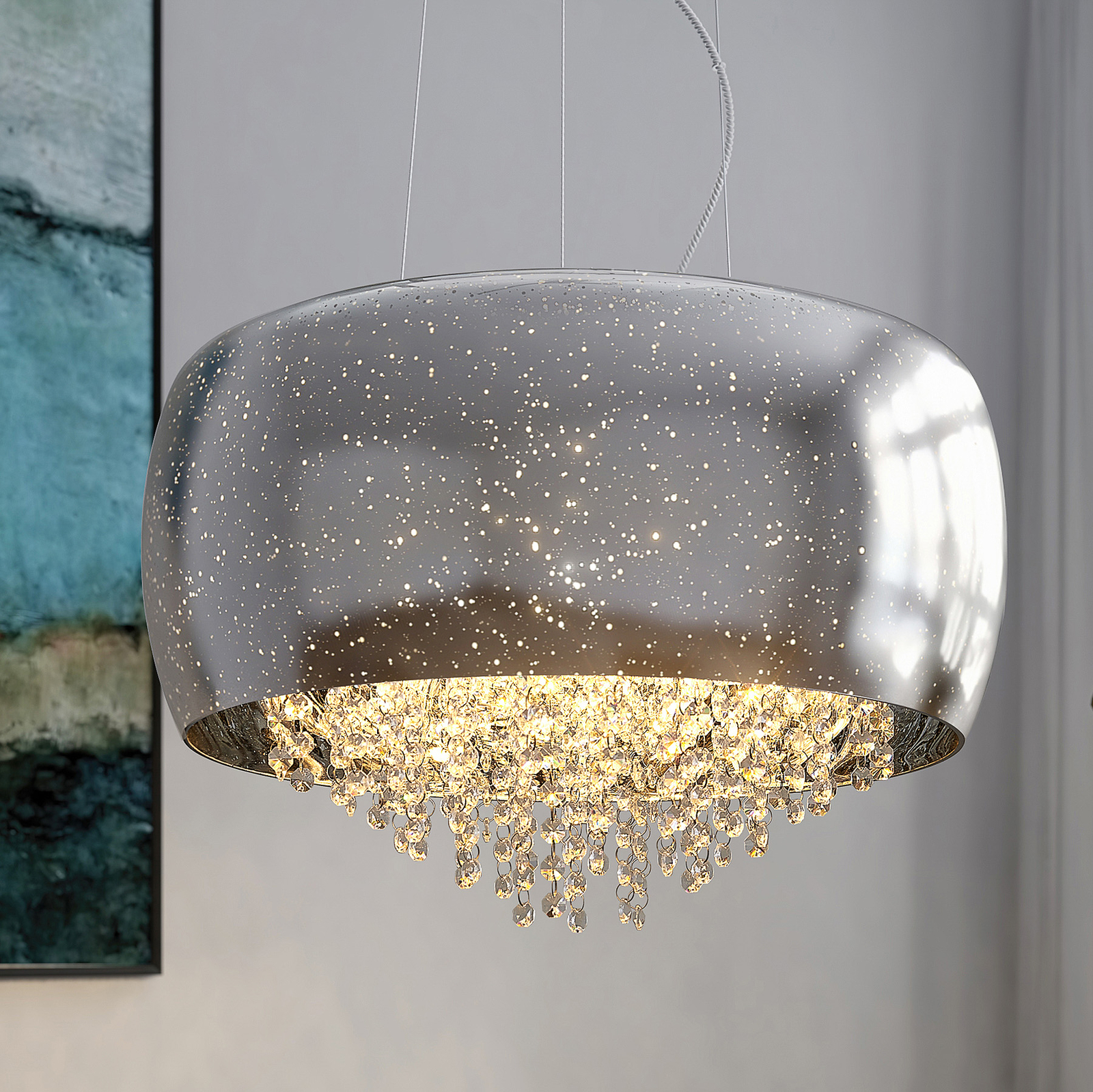 Lucande Elinara -kristalliriippuvalaisin, Kromi - Image 9