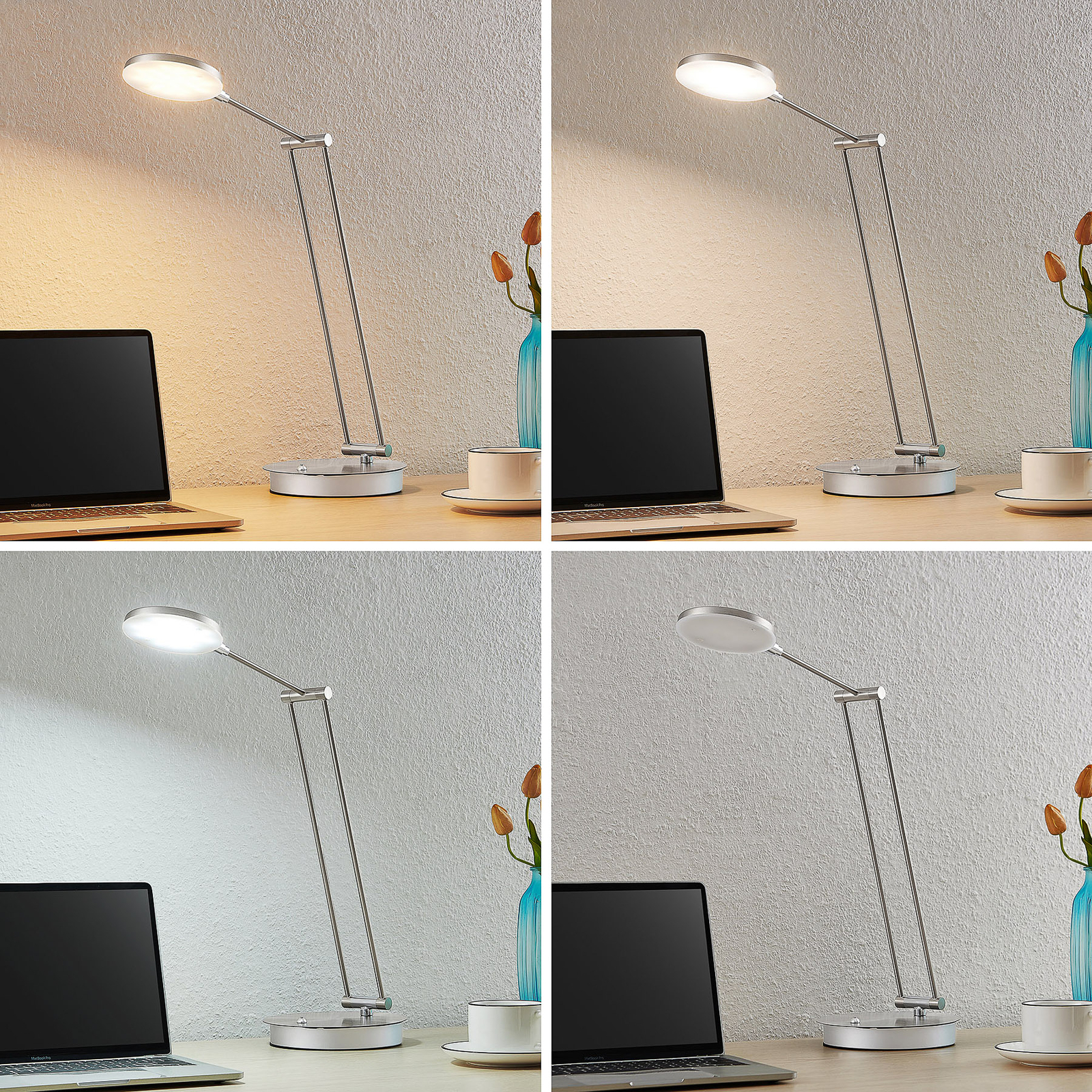 Lucande Ensley -LED-pöytälamppu, Nikkeli - Image 2