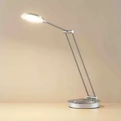 Lucande Ensley -LED-pöytälamppu, Nikkeli