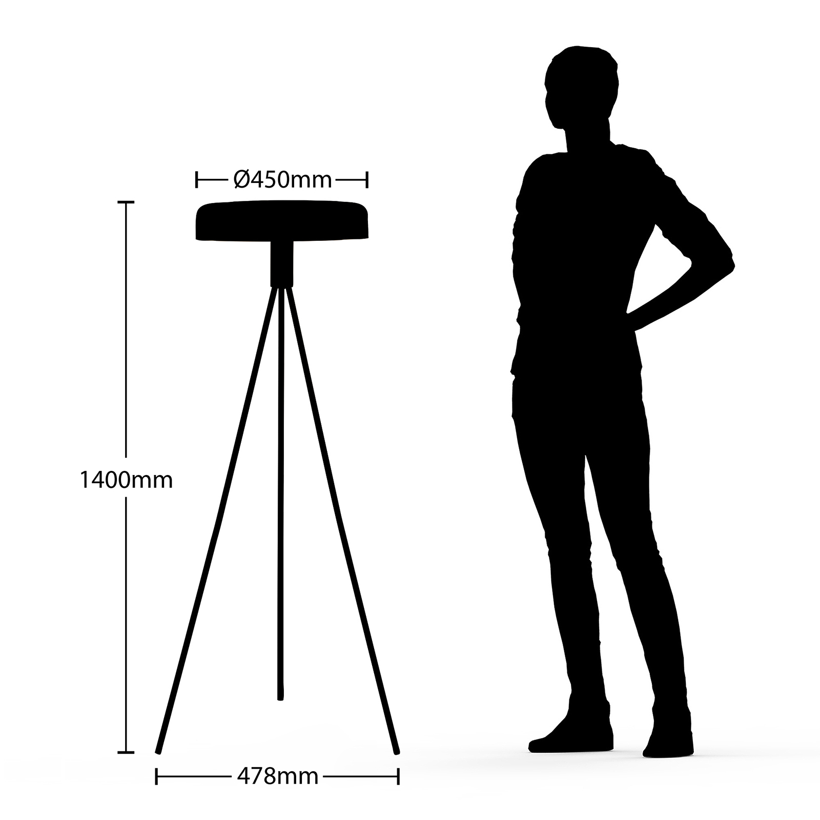 Lucande Filoreta -lattiavalaisin, Musta - Image 6