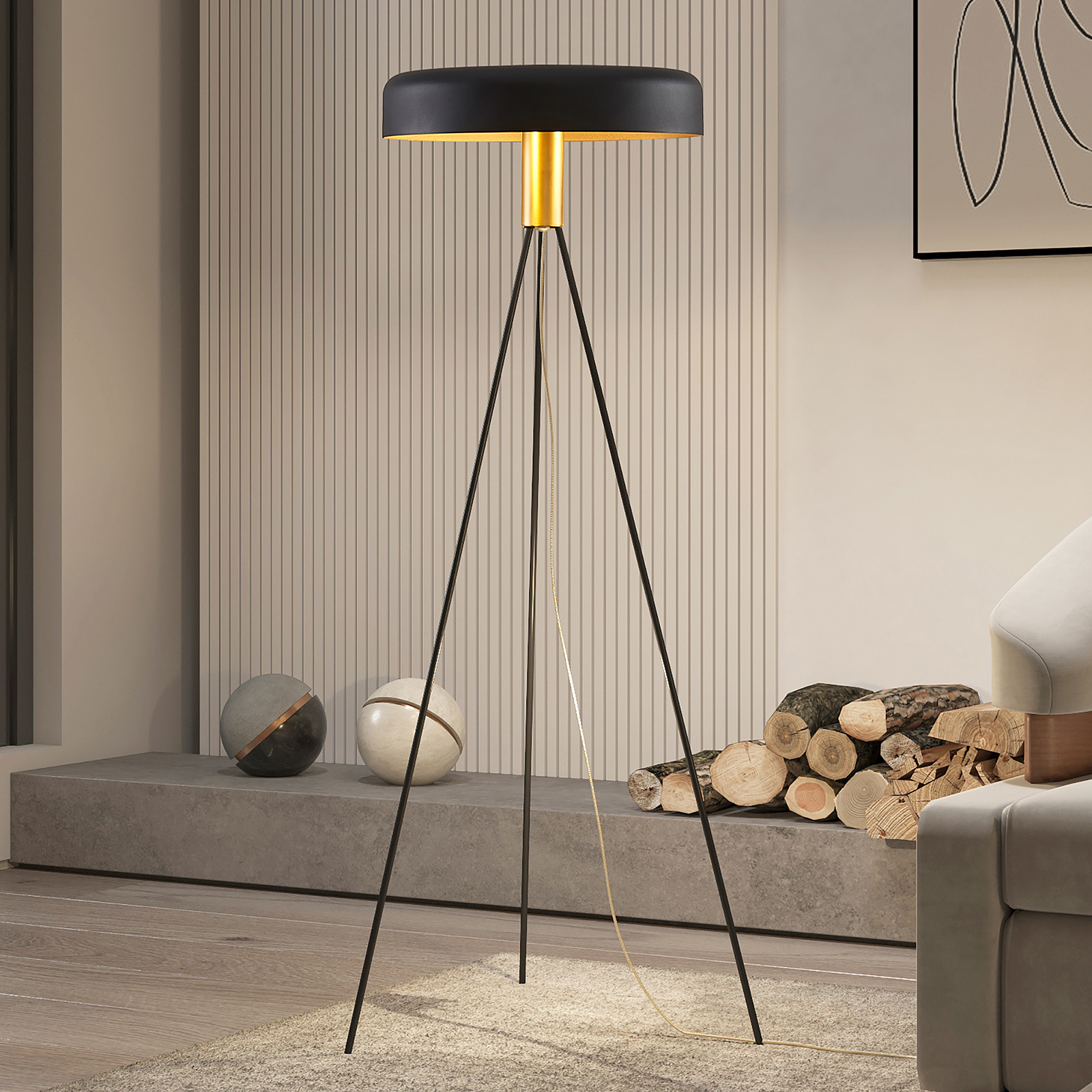 Lucande Filoreta -lattiavalaisin, Musta - Image 9