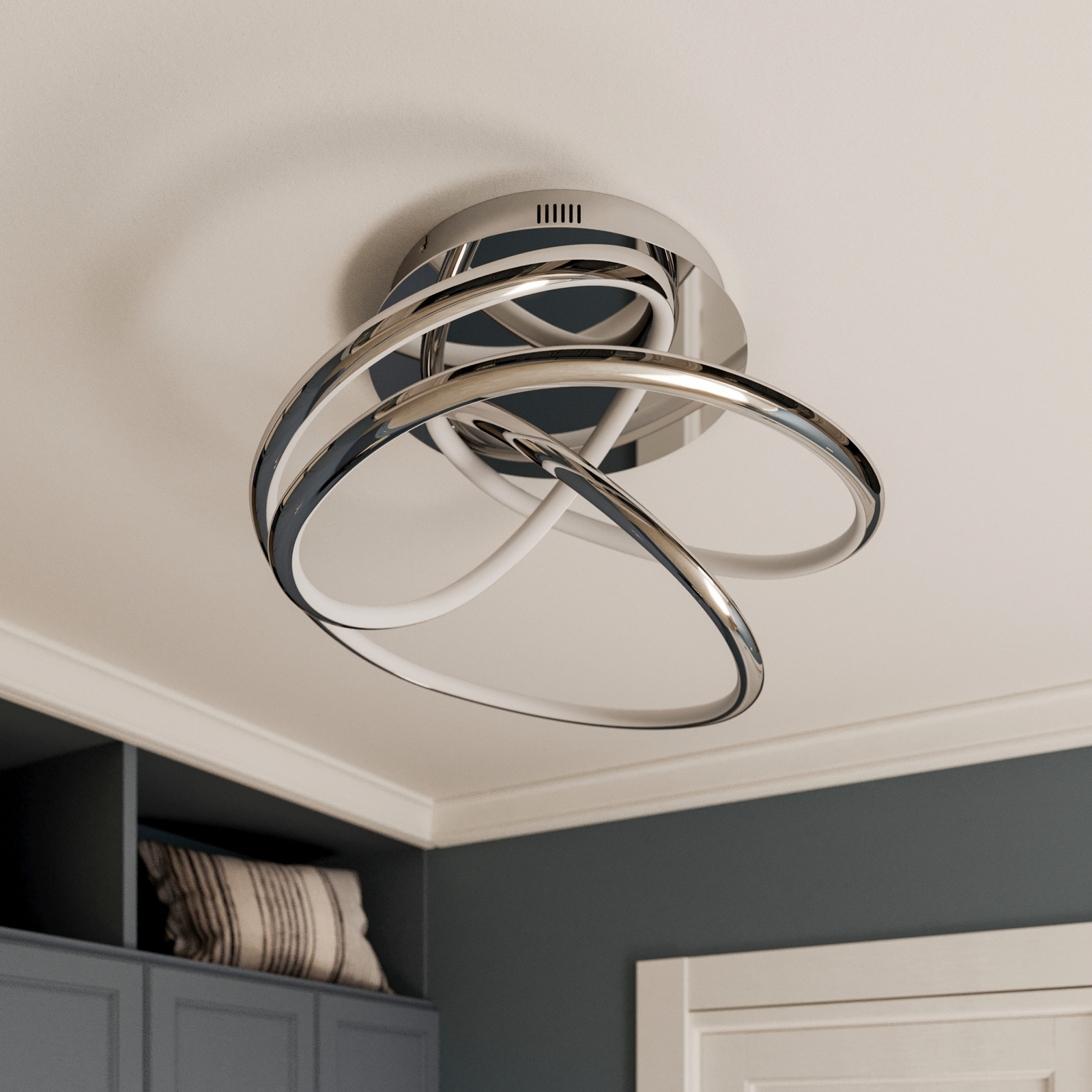 Lucande Fluxus -LED-kattovalo, 3-port. Himmennys - Image 2