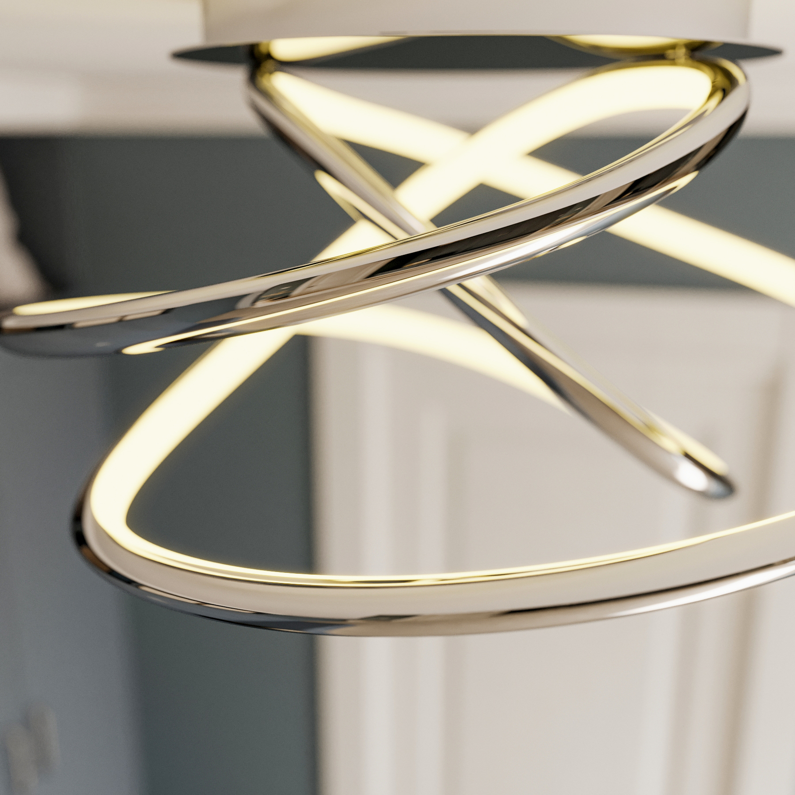 Lucande Fluxus -LED-kattovalo, 3-port. Himmennys - Image 3