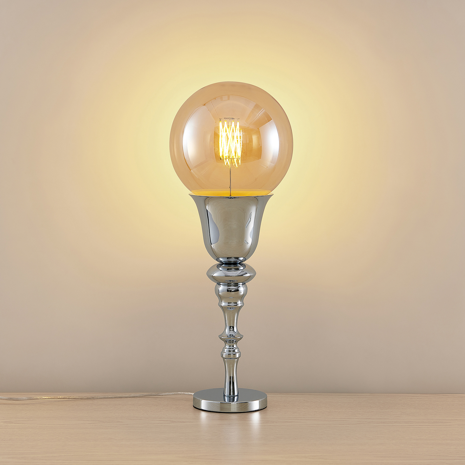 Lucande Gesja -pöytälamppu, Kromia - Image 2