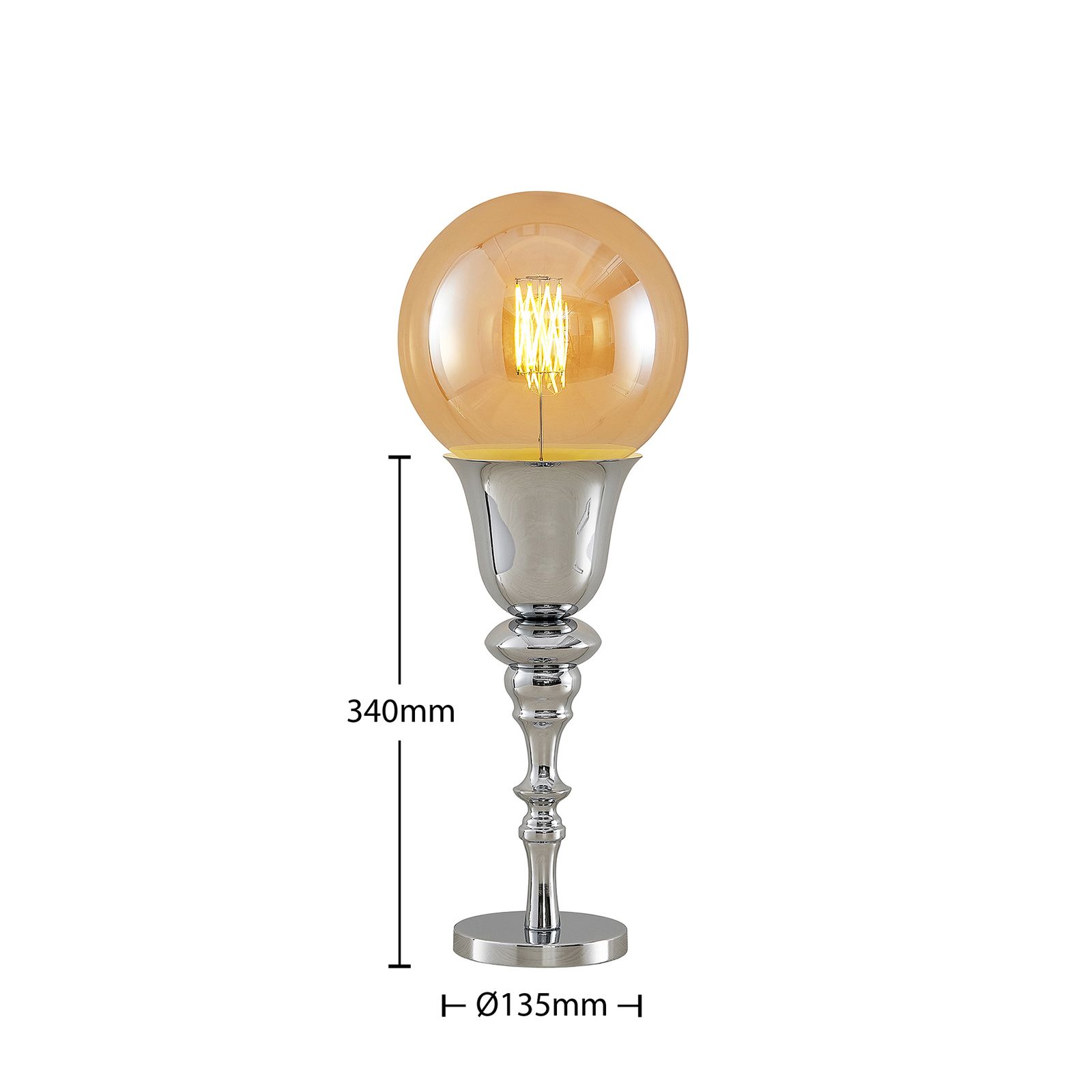 Lucande Gesja -pöytälamppu, Kromia - Image 5