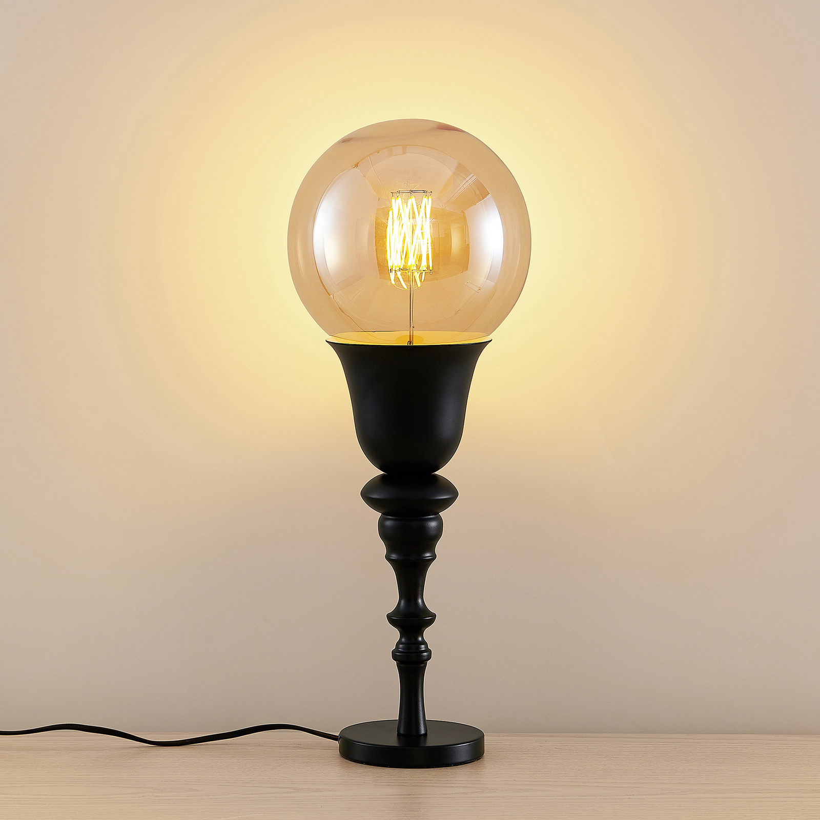 Lucande Gesja -pöytälamppu, Musta - Image 2