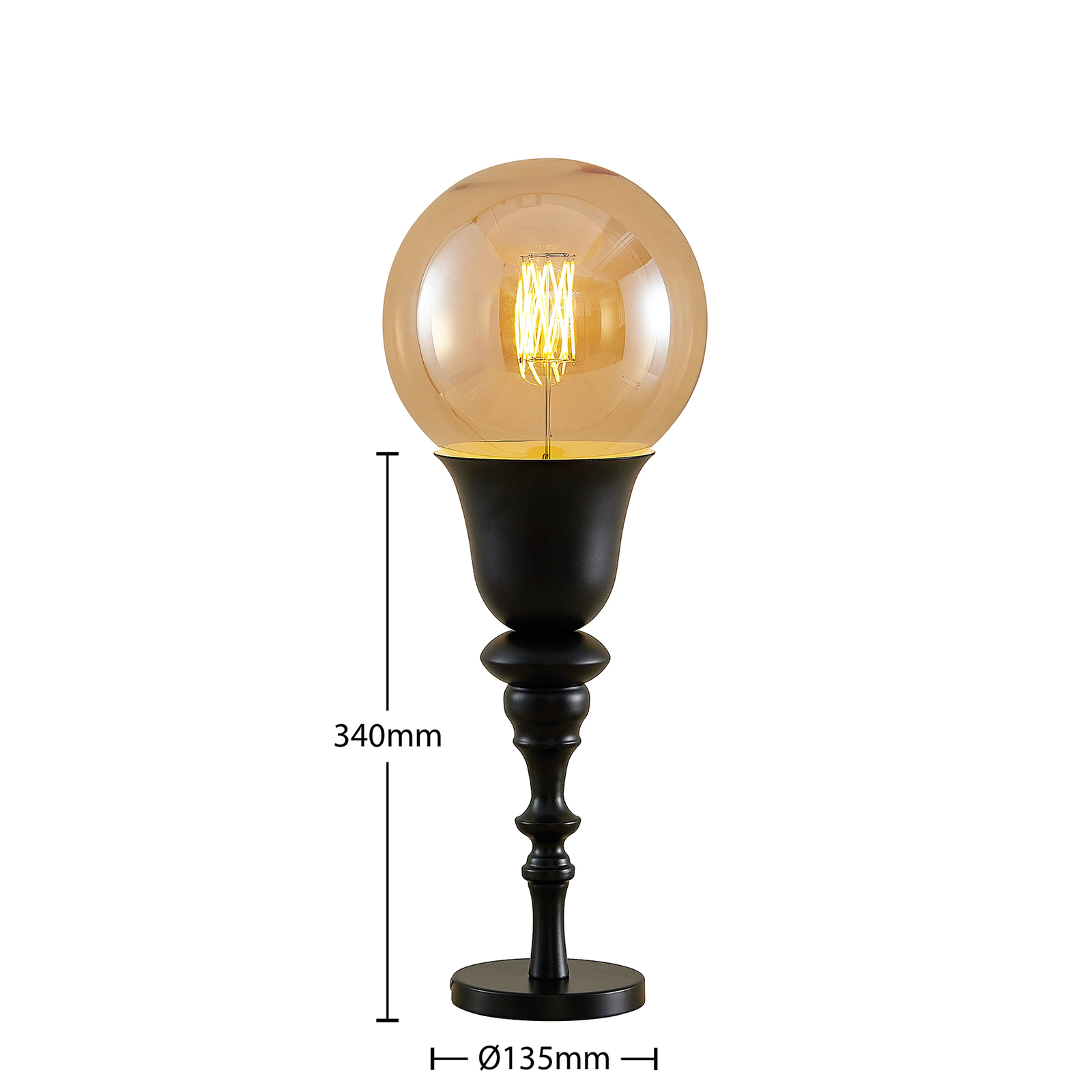 Lucande Gesja -pöytälamppu, Musta - Image 5