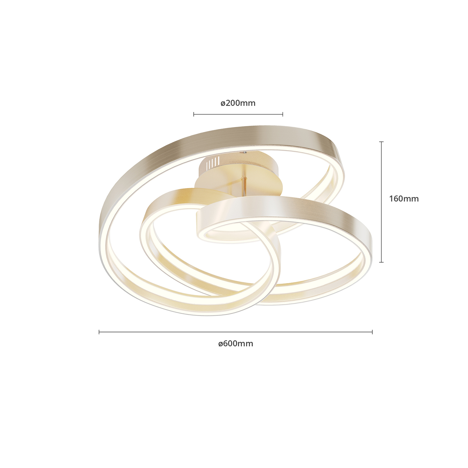 Lucande Gunbritt -LED-kattovalaisin, 60 Cm - Image 6