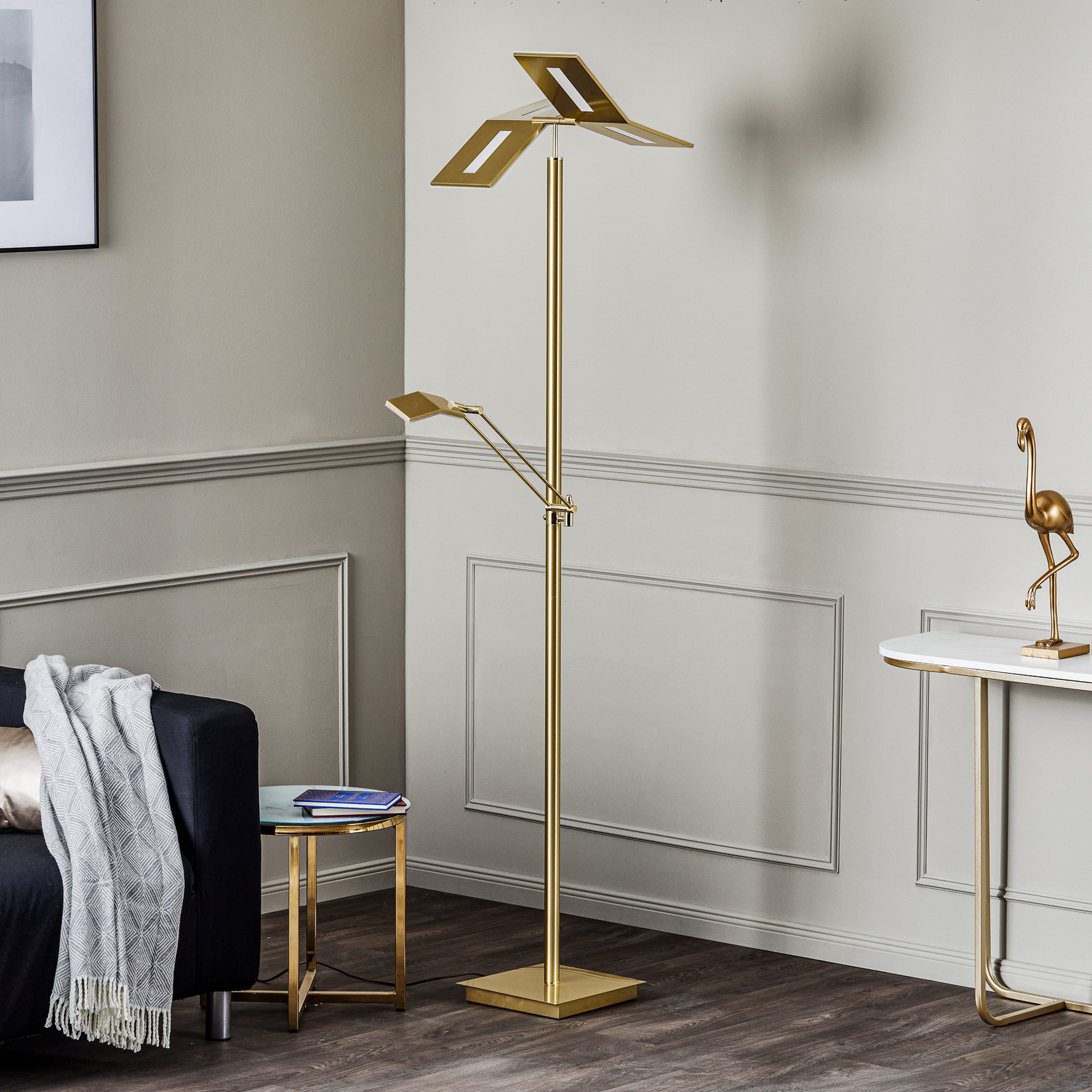 Lucande Hadlee -LED-lattiavalo, Messinki