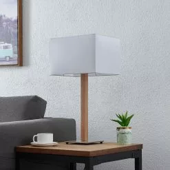 Lucande Heily -pöytävalaisin, Kulmikas, Valkoinen