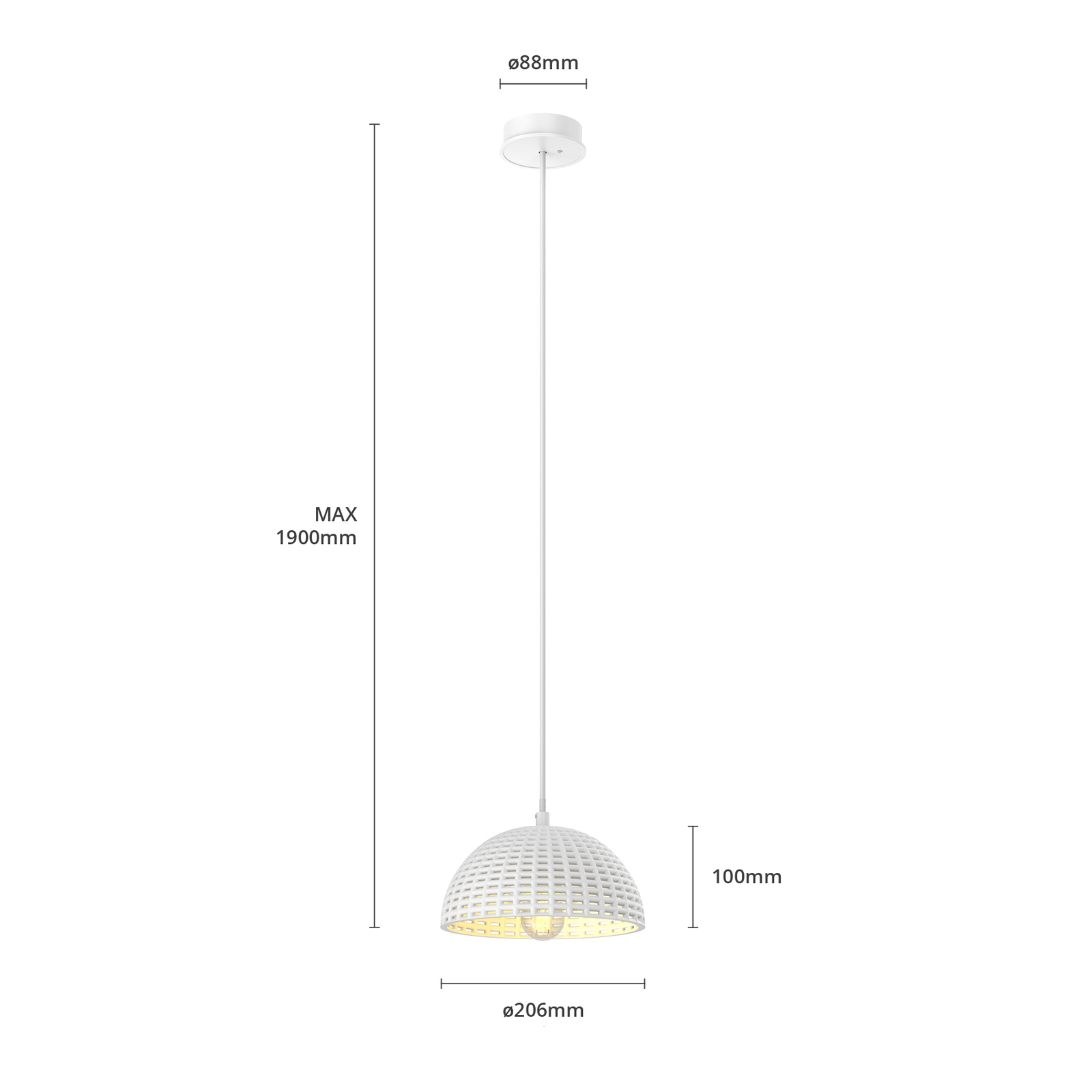 Lucande Herdis -riippuvalo Kipsiä, Ø 20 Cm - Image 6