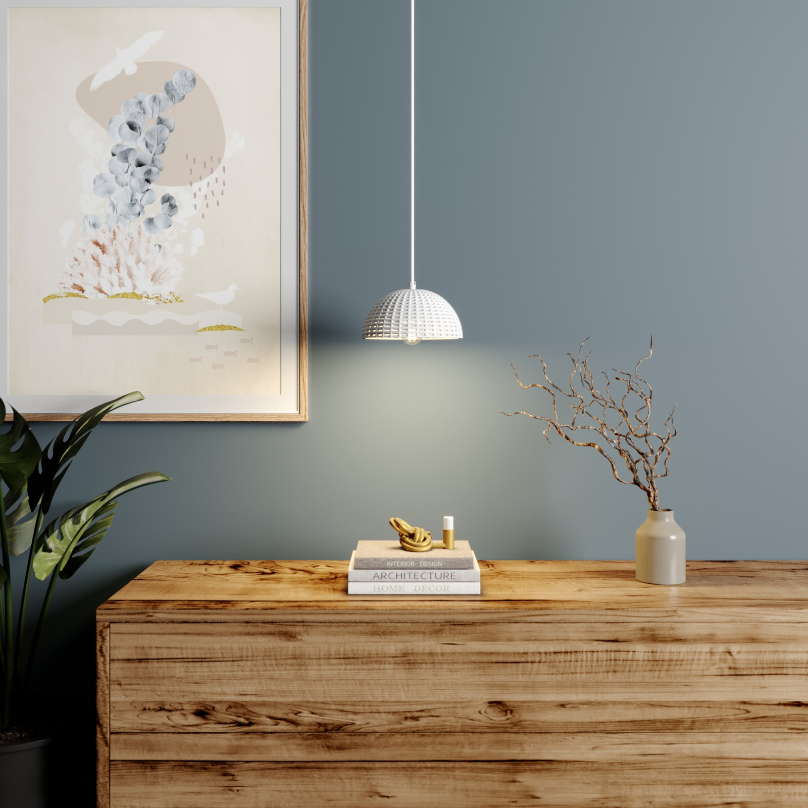 Lucande Herdis -riippuvalo Kipsiä, Ø 20 Cm