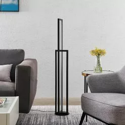 Lucande Hylda -LED-lattiavalaisin, Musta