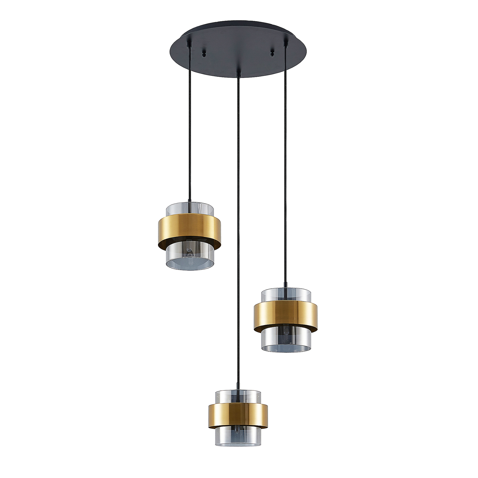 Lucande Ikibara -riippuvalo, 3-lamppuinen, Pyöreä - Image 2