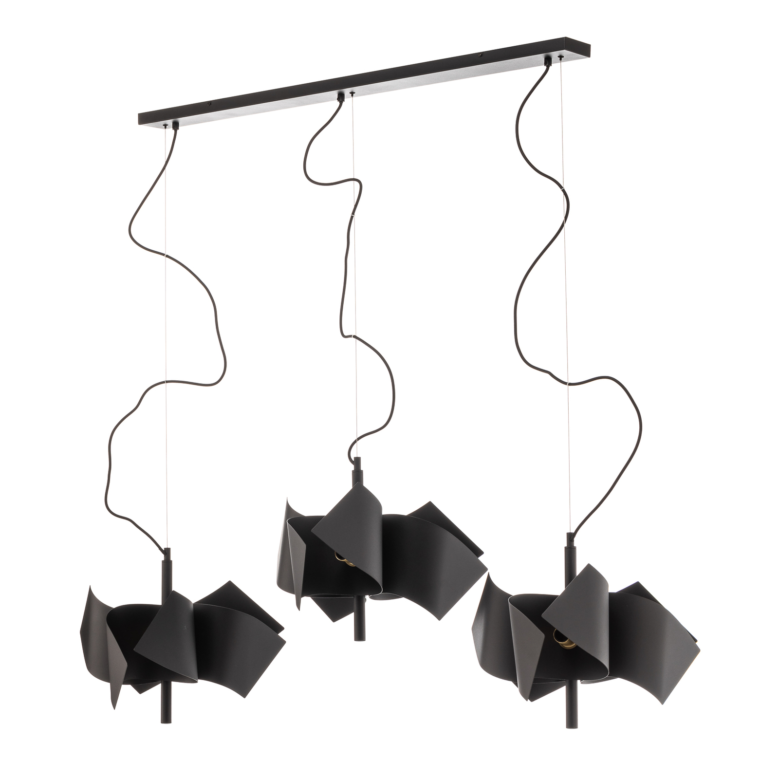 Lucande Imron -riippuvalo 3-lamppuinen, Musta - Image 6