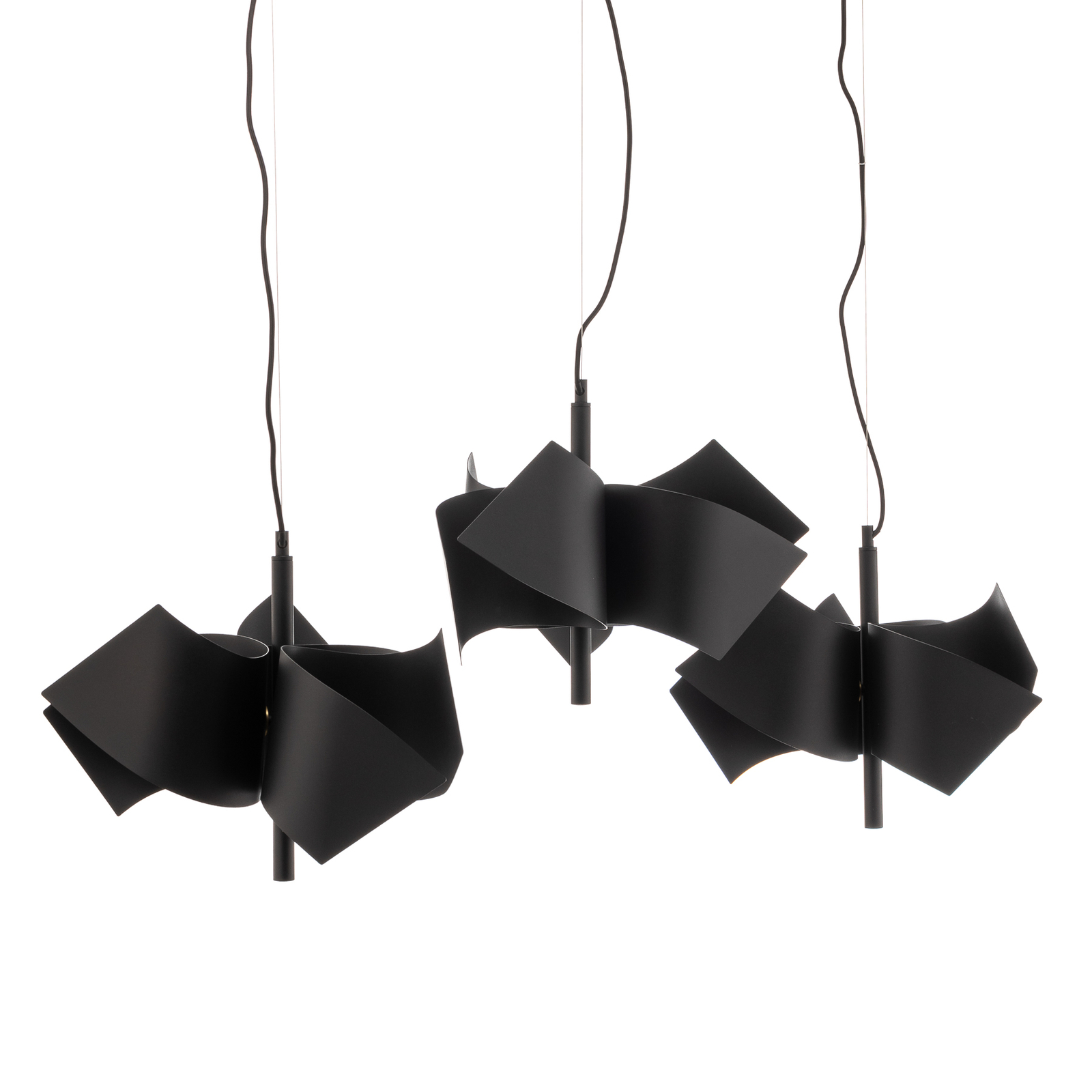 Lucande Imron -riippuvalo 3-lamppuinen, Musta
