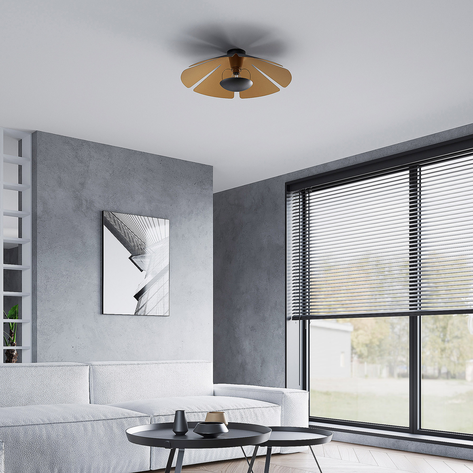 Lucande Jemmily-kattovalaisin, 1-lamppuinen Pyöreä - Image 2