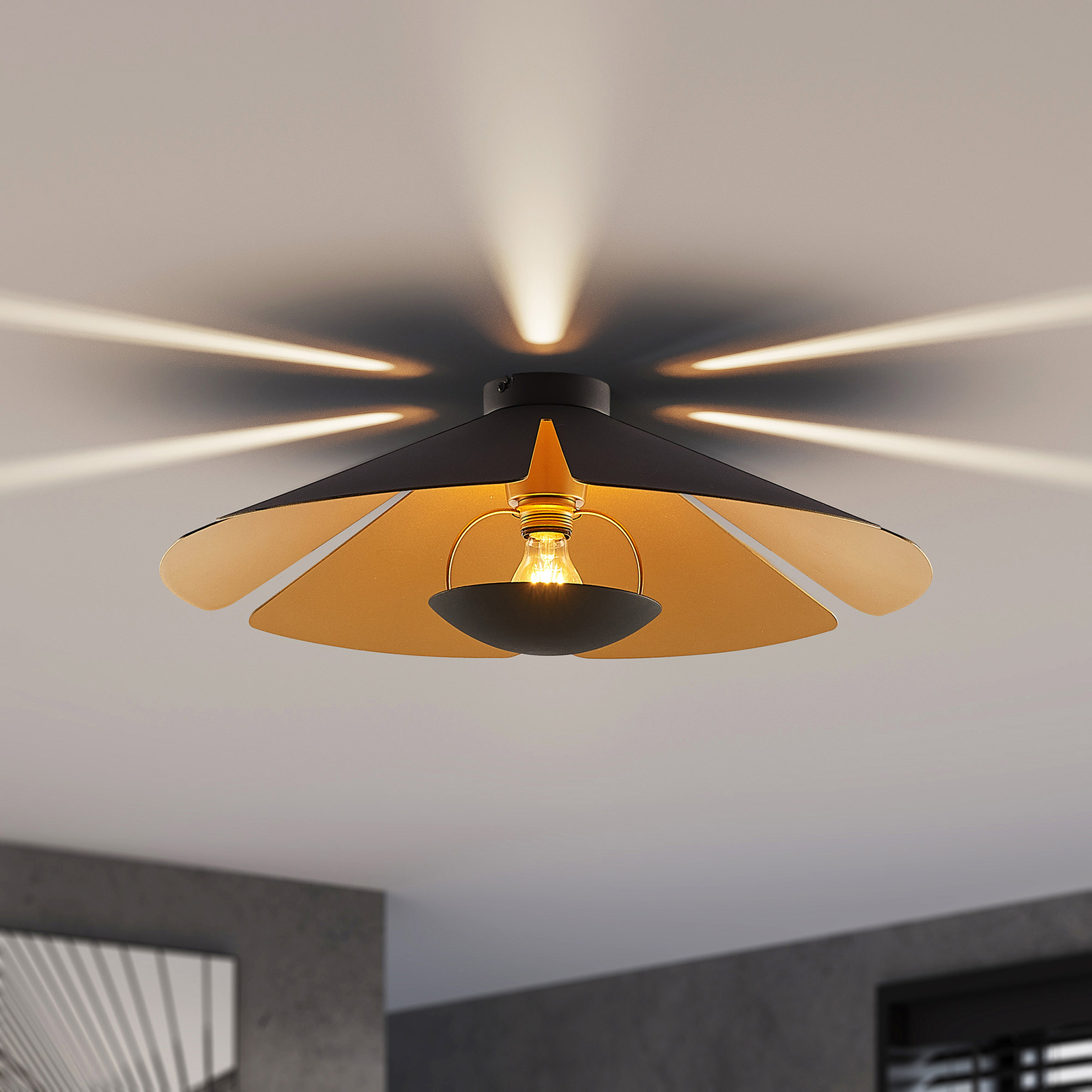 Lucande Jemmily-kattovalaisin, 1-lamppuinen Pyöreä - Image 9