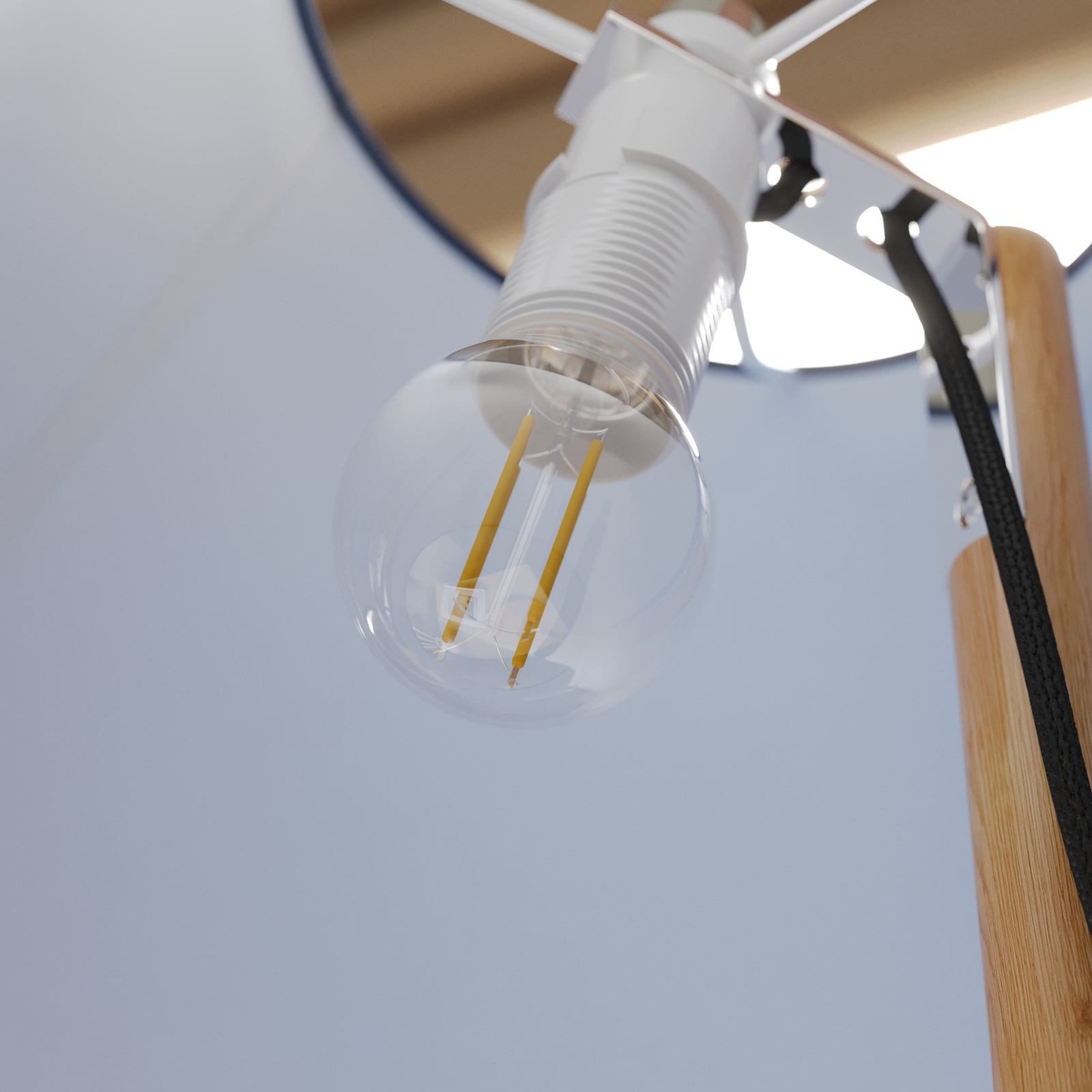 Lucande Jinda -pöytälamppu, Puurunko, Kangas - Image 3