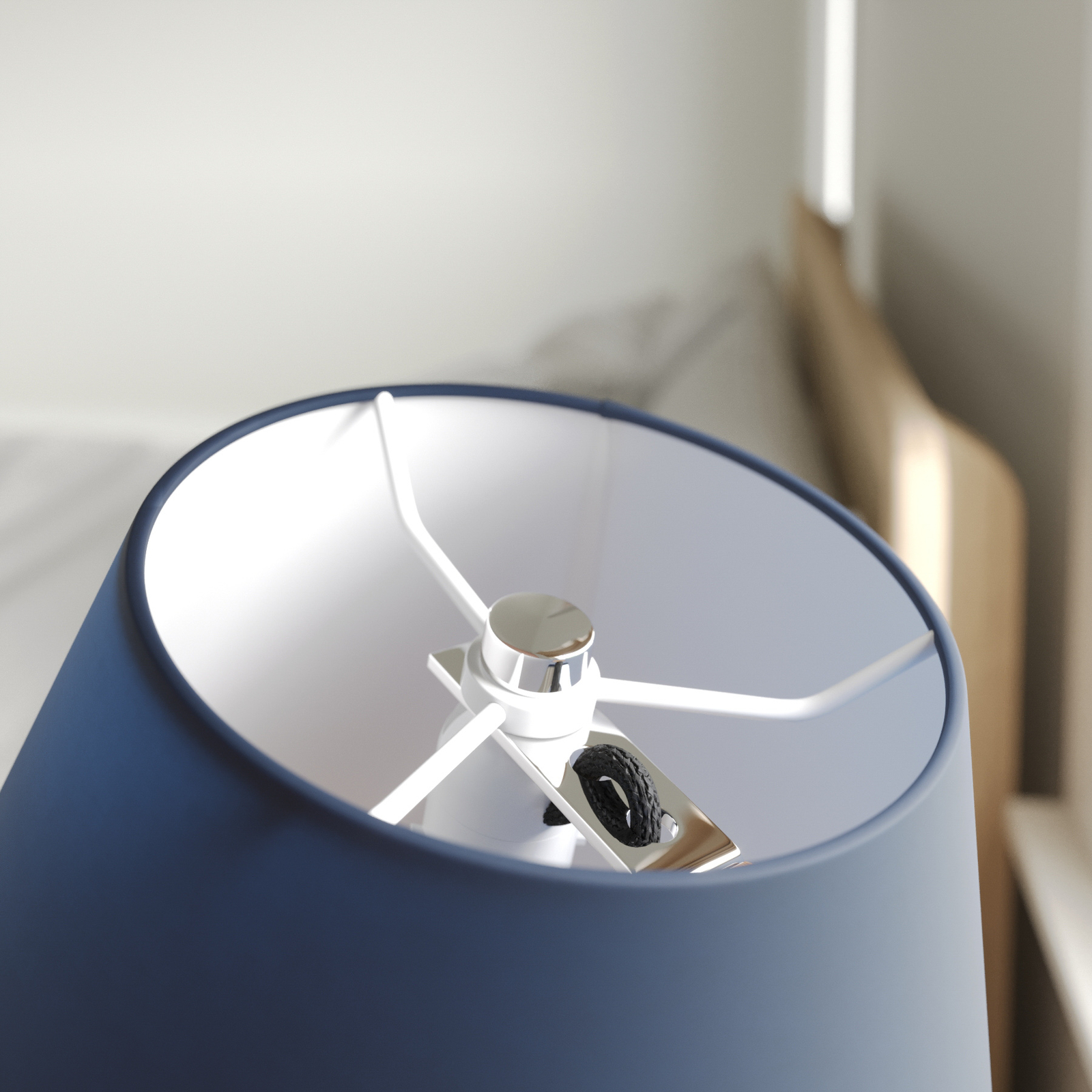 Lucande Jinda -pöytälamppu, Puurunko, Kangas - Image 4