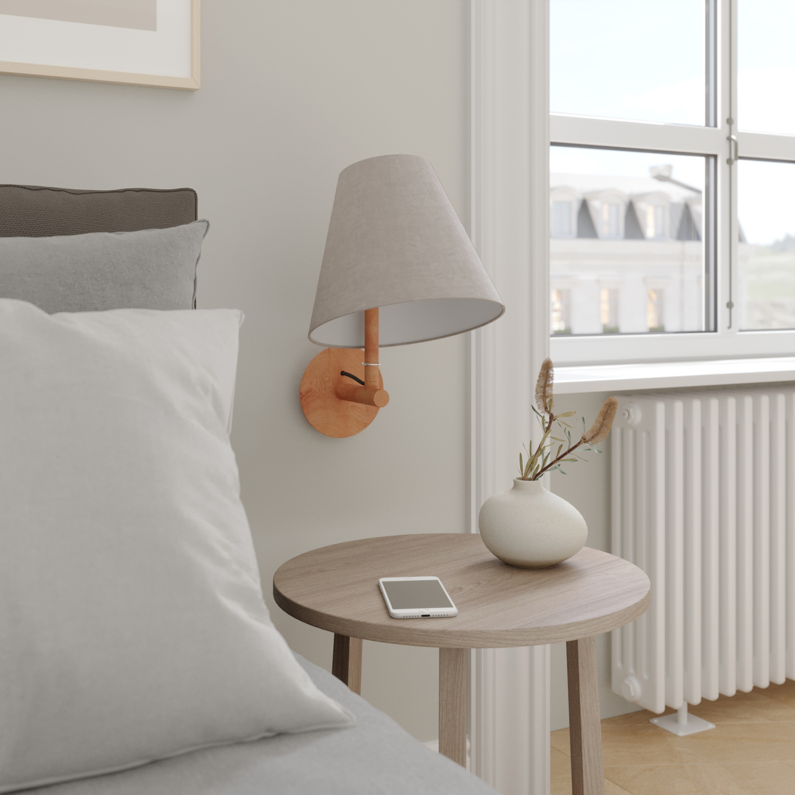 Lucande Jinda -seinälamppu, Puurunko, Sametti - Image 2