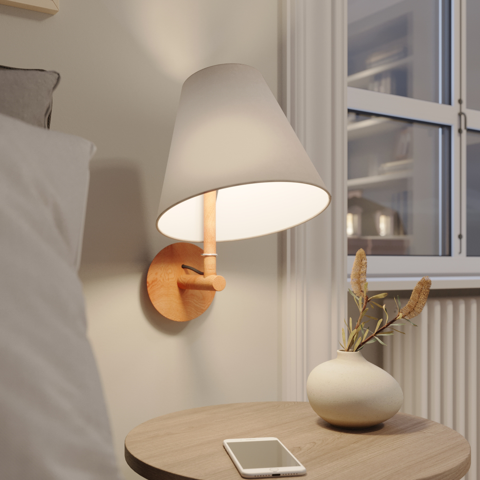 Lucande Jinda -seinälamppu, Puurunko, Sametti - Image 9