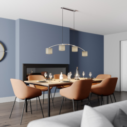 Lucande Juljana -riippuvalo, 4-lamp., Kangas