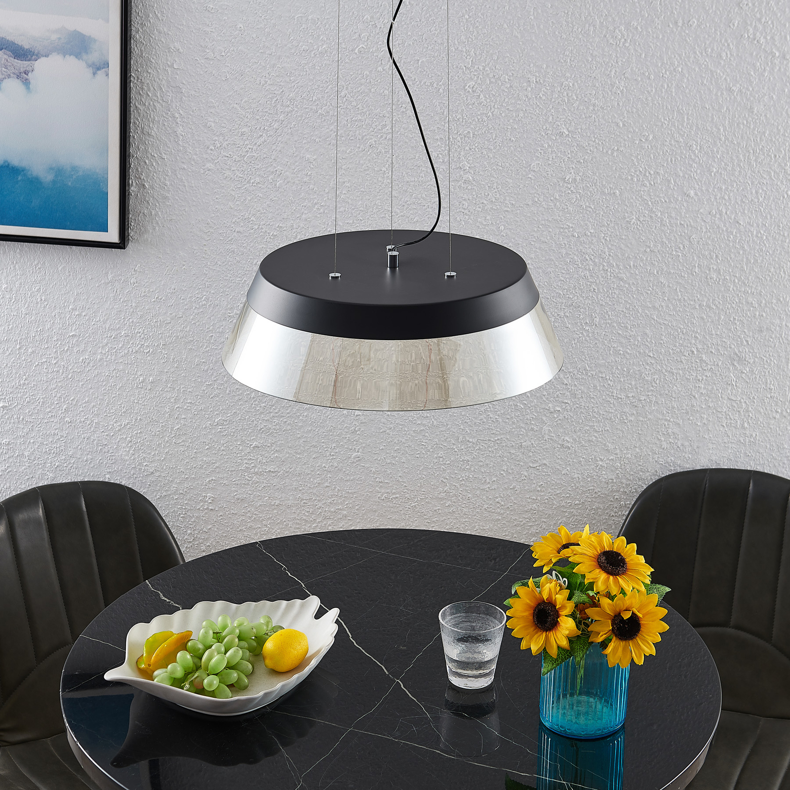 Lucande Jusanna -LED-riippuvalaisin, Konjakki - Image 2