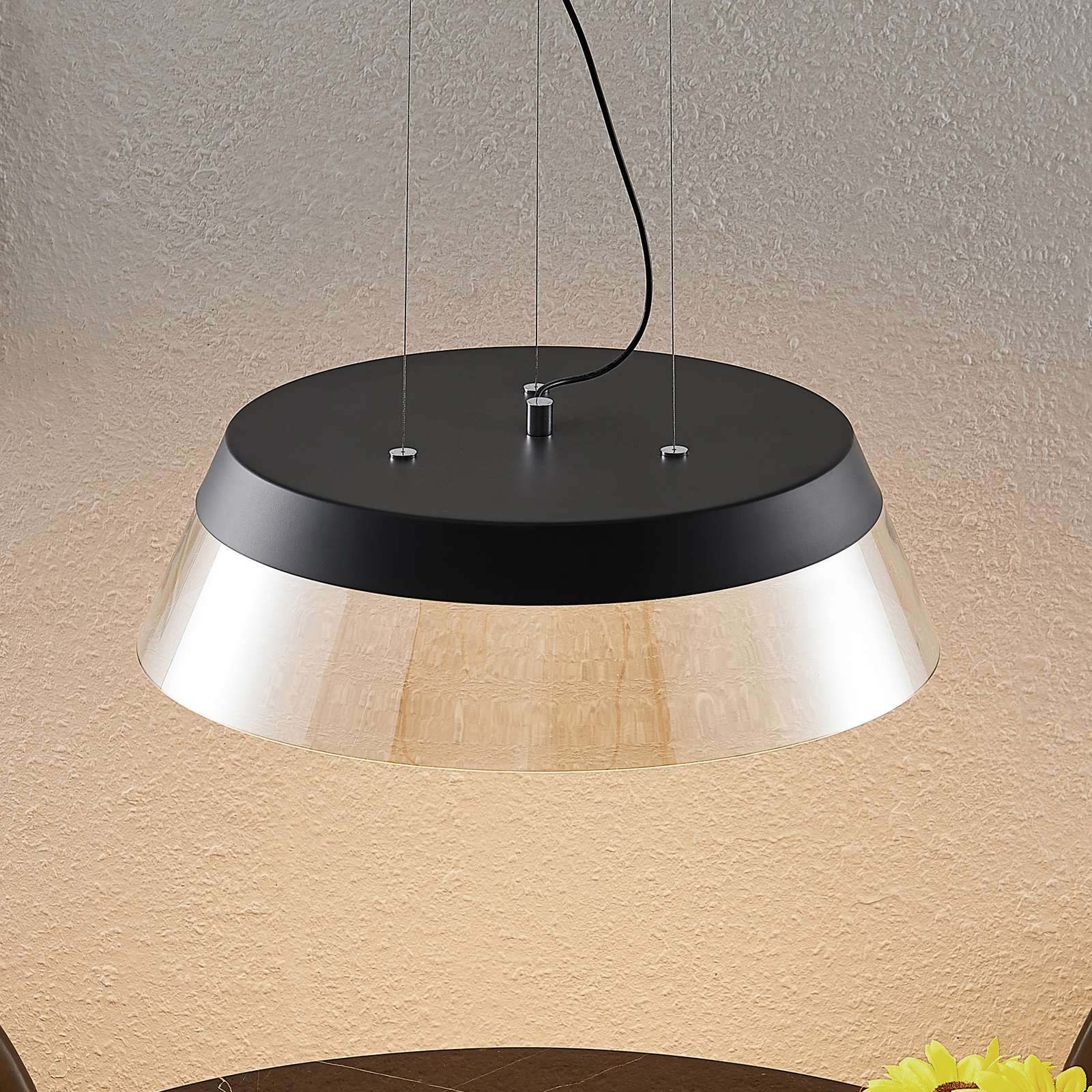 Lucande Jusanna -LED-riippuvalaisin, Konjakki - Image 9