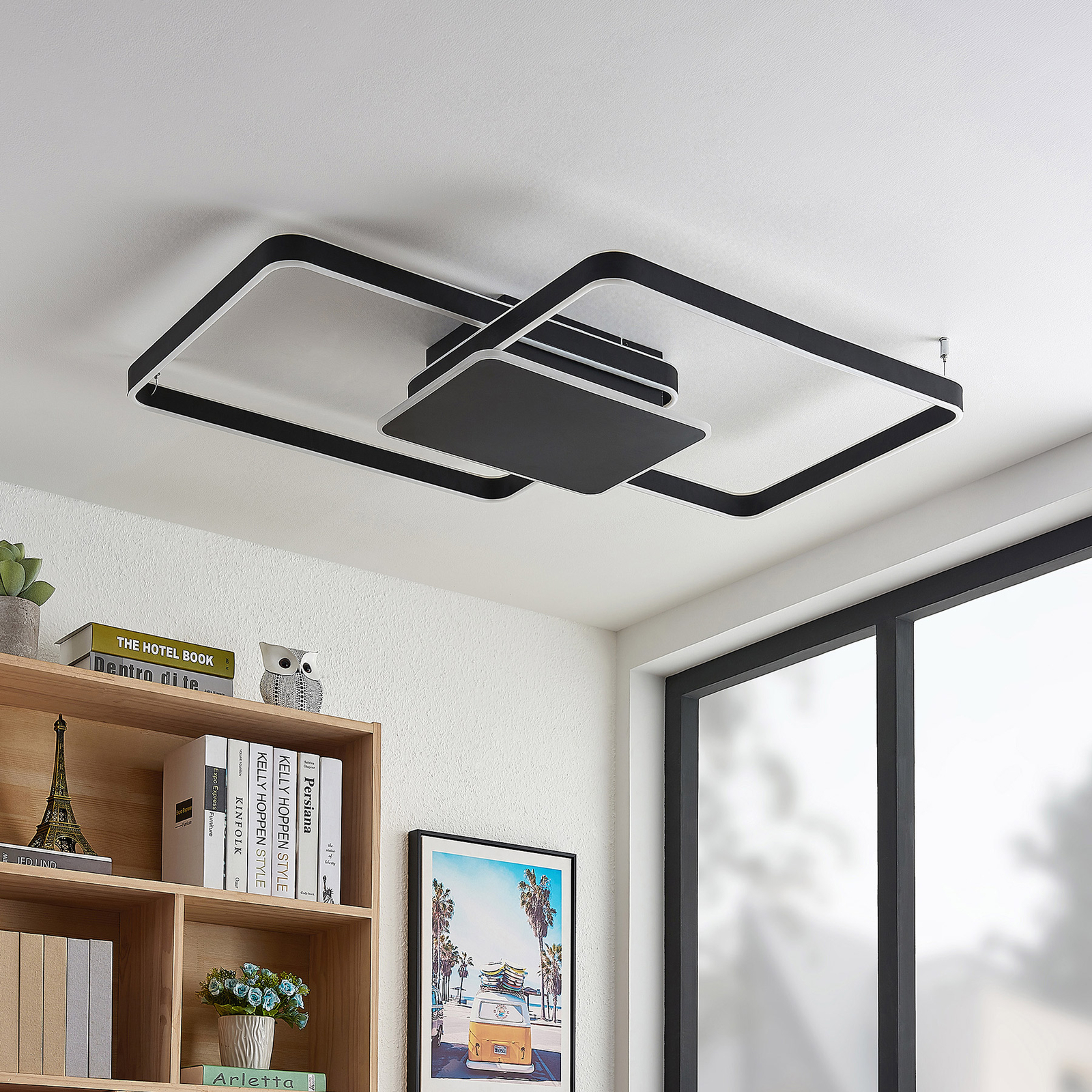 Lucande Kadira -LED-kattovalaisin 102 Cm, Musta - Image 2