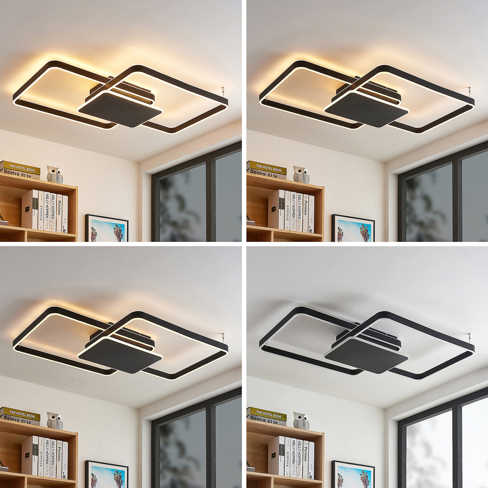 Lucande Kadira -LED-kattovalaisin 102 Cm, Musta