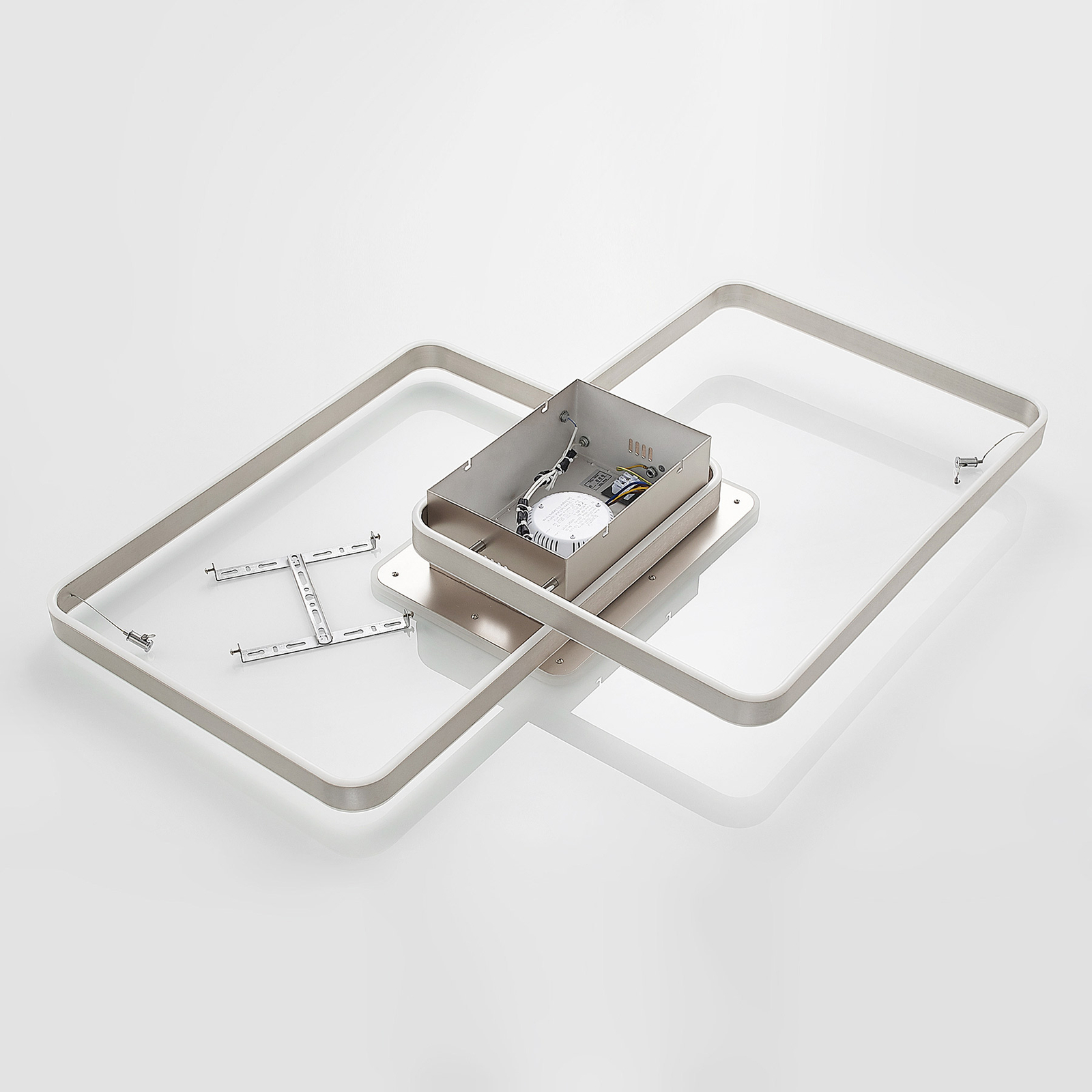 Lucande Kadira -LED-kattovalaisin 102 Cm, Nikkeli - Image 8