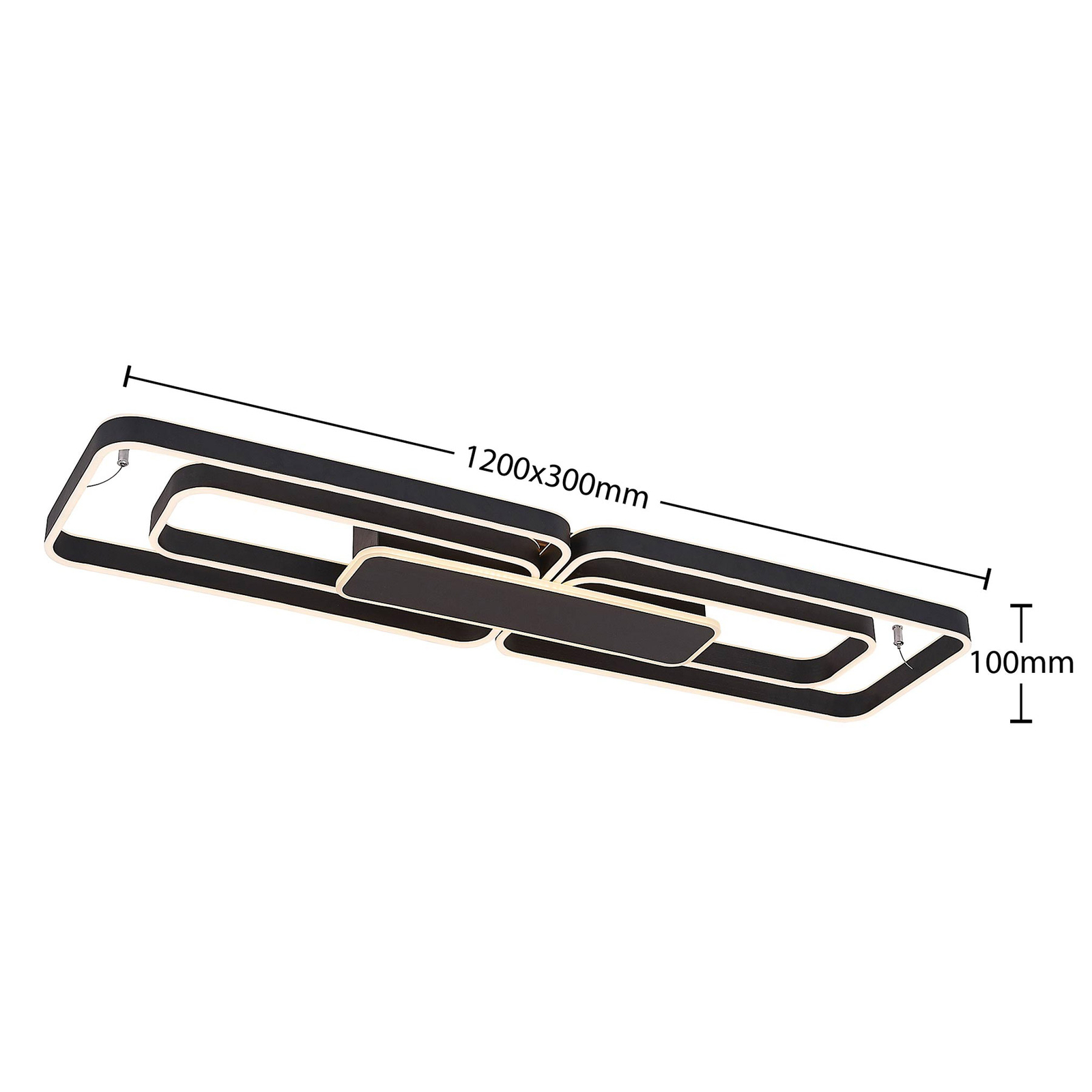 Lucande Kadira -LED-kattovalaisin 120 Cm, Musta - Image 4