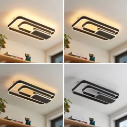 Lucande Kadira -LED-kattovalaisin 60 Cm, Musta