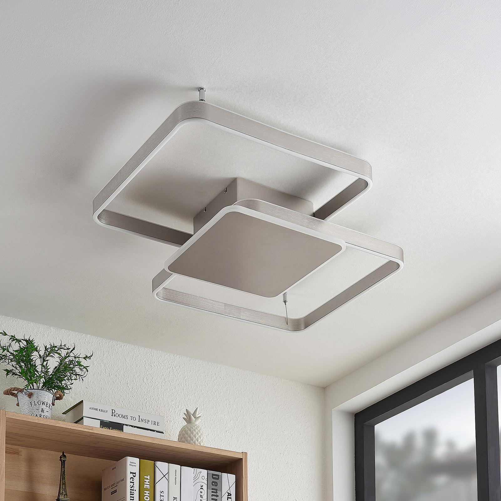 Lucande Kadira -LED-kattovalaisin 70 Cm, Nikkeli - Image 2