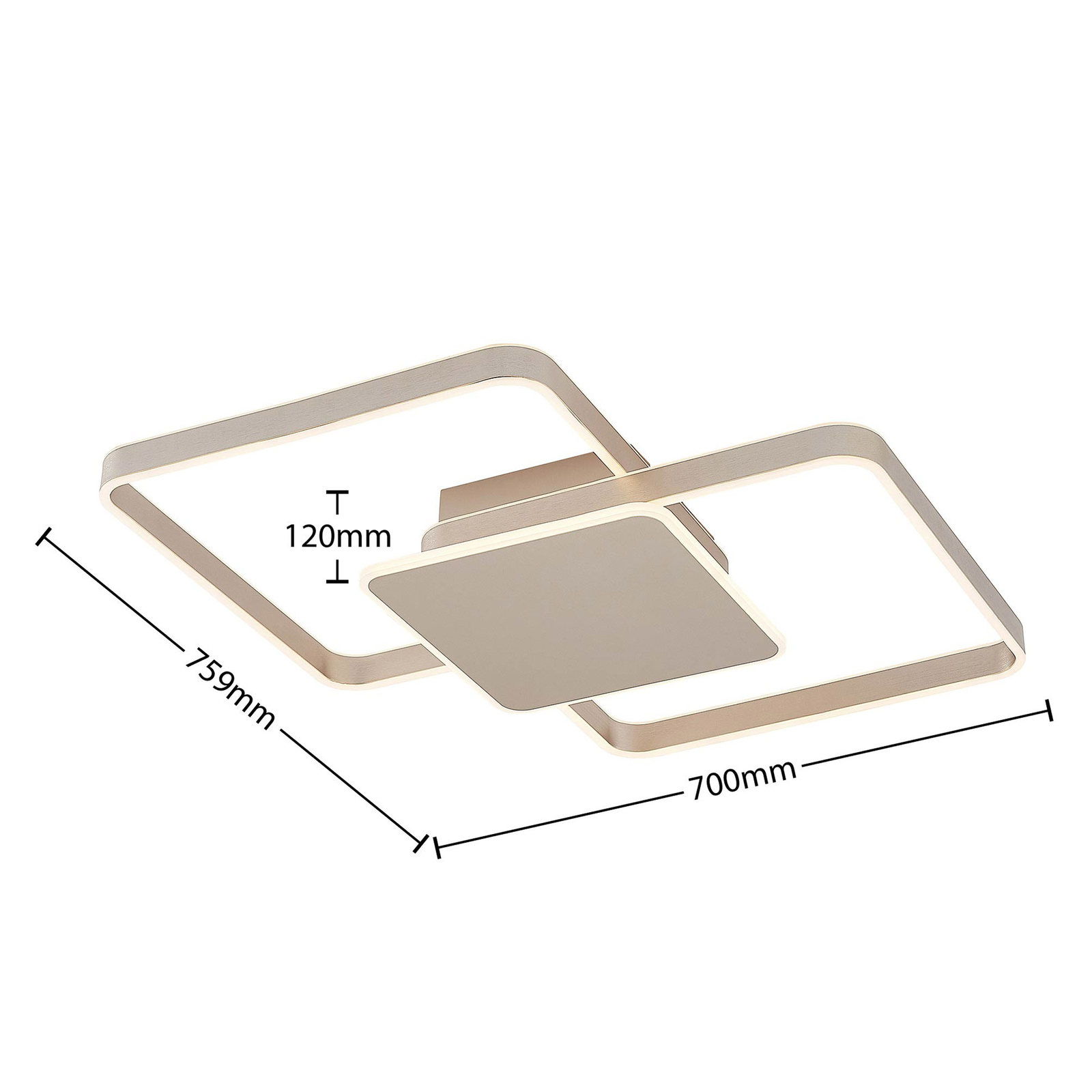 Lucande Kadira -LED-kattovalaisin 70 Cm, Nikkeli - Image 4