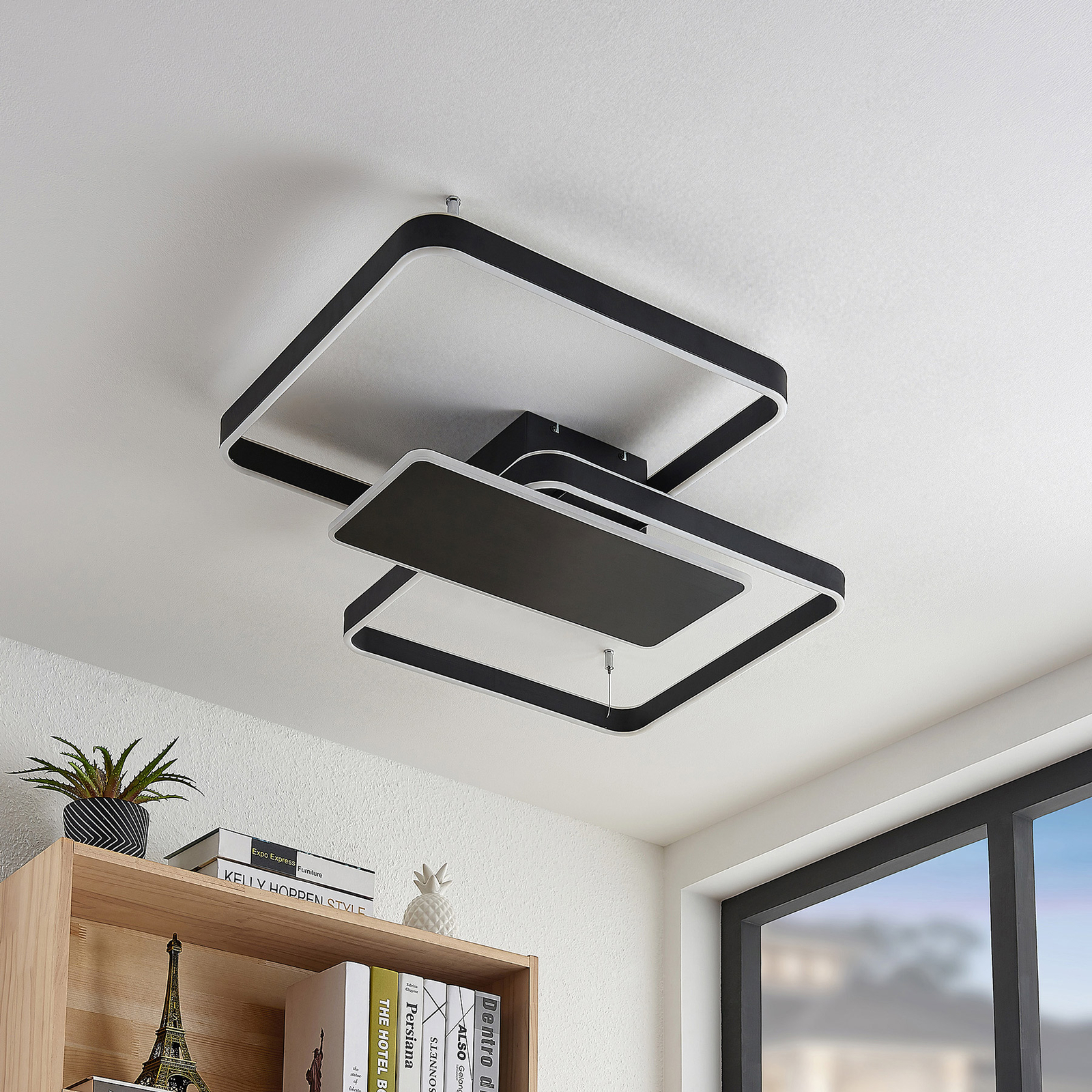Lucande Kadira -LED-kattovalaisin 80 Cm, Musta - Image 2