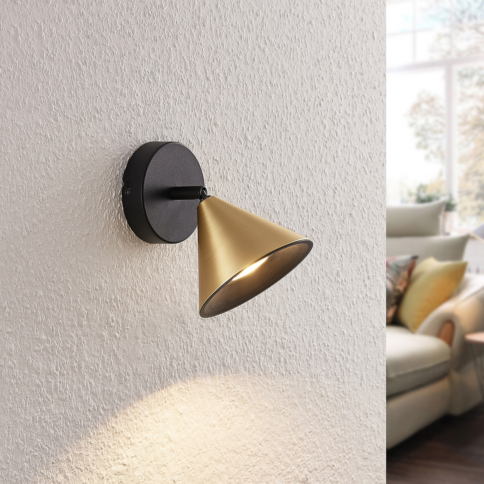 Lucande Kartio -kattovalaisin, 1-lamp., Messinki - Image 5