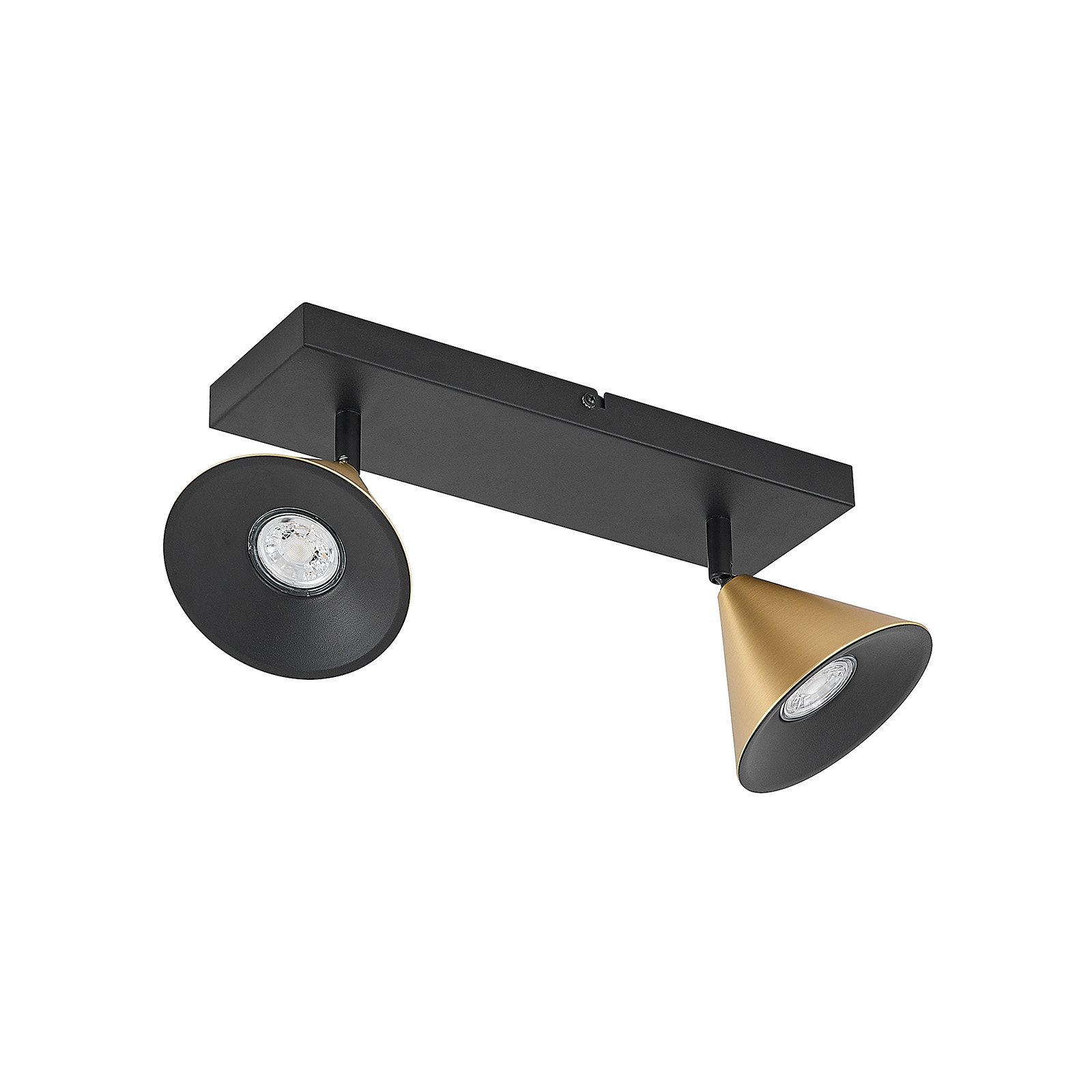 Lucande Kartio -kattovalaisin, 2-lamp., Messinki - Image 2